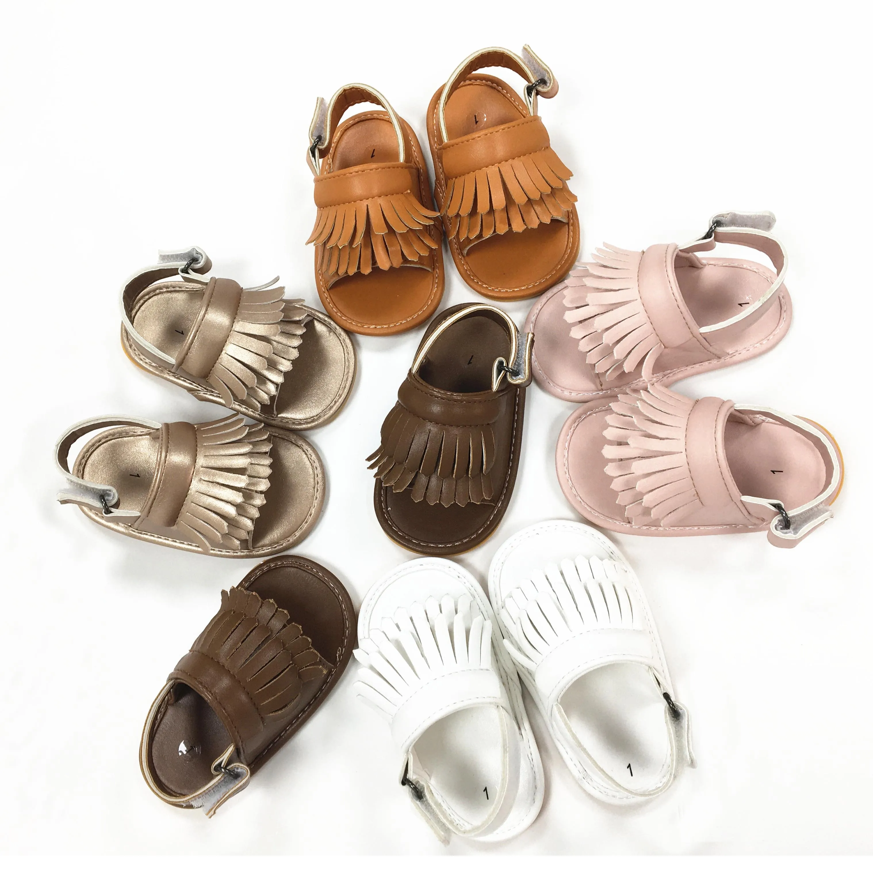 Wholesale New comfortable Summer Toddler sandals Leather Comfortable soft bottom non-slip baby sandals toddler girl shoes