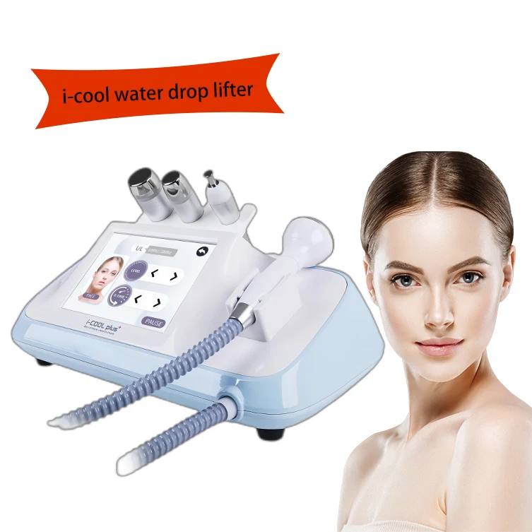 2023 New i-cool Water drop lifter RF ultrasonic anti-aging replenishing lifting machine tighten skin with hot and cold hammer