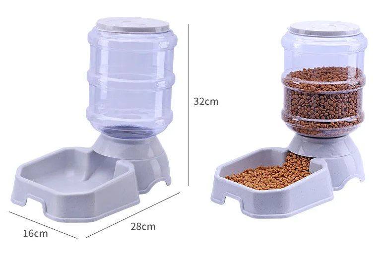 
Eco-friendly Plastic Automatic Pets Feeder Water Bowl Cats Dogs Bowl Neck Protection Large Capacity 