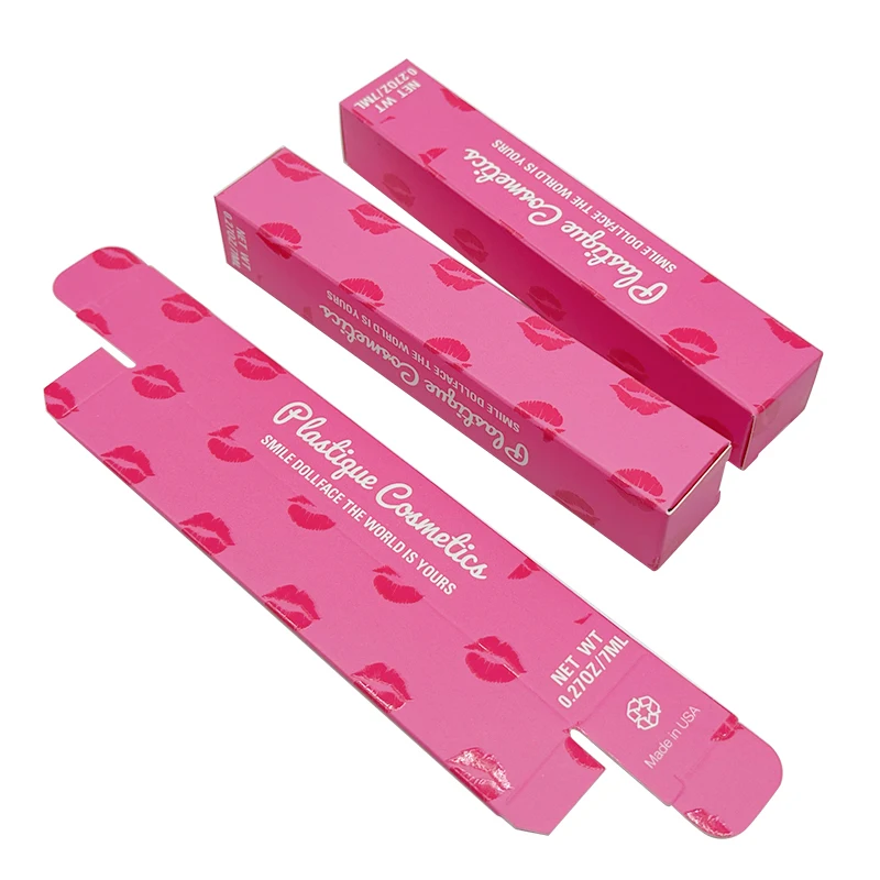 Free Design Glossy UV Logo Lipgloss Eyelash Packaging Boxes Cosmetic Packaging Gift Box