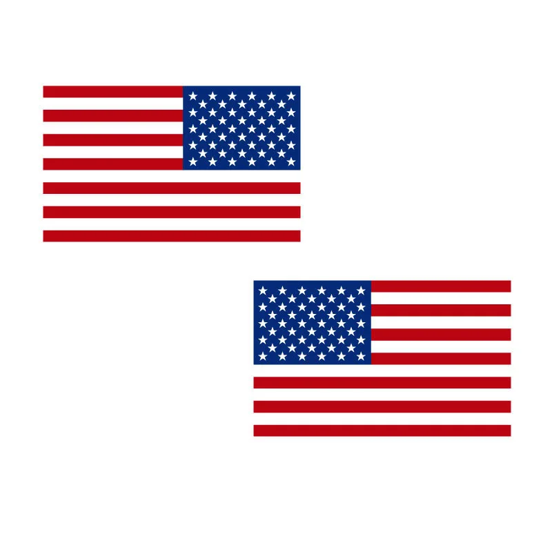 American Flag Car Decal Silver With Ghost Black Printing Reflective Sticker Pair
