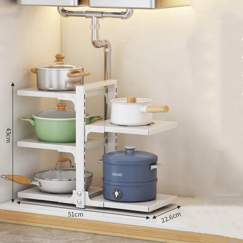kitchen pots and pans hanger racks stainless steel adjustable pot pan lid rack under the sink storage rack for the kitchen