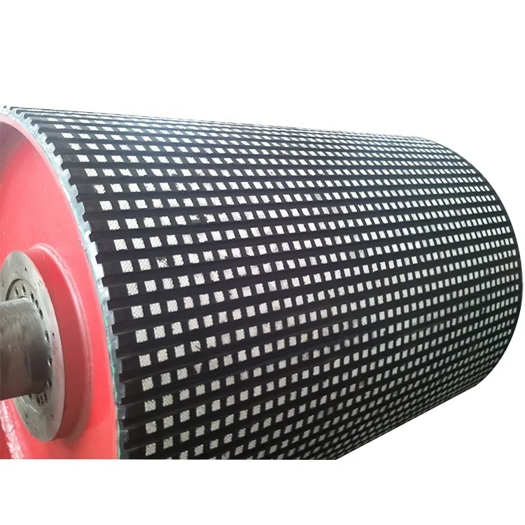 Manufacturer Belt Conveyor Drive Head Drum Rubber Pulley Lagging Sheet
