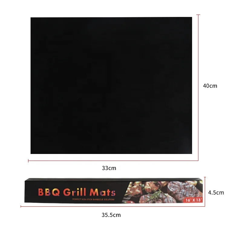 
BBQ Grill Mats 0.2mm Non stick Grill Mat Reusable Fireproof BBQ Grill Mat Accessories 