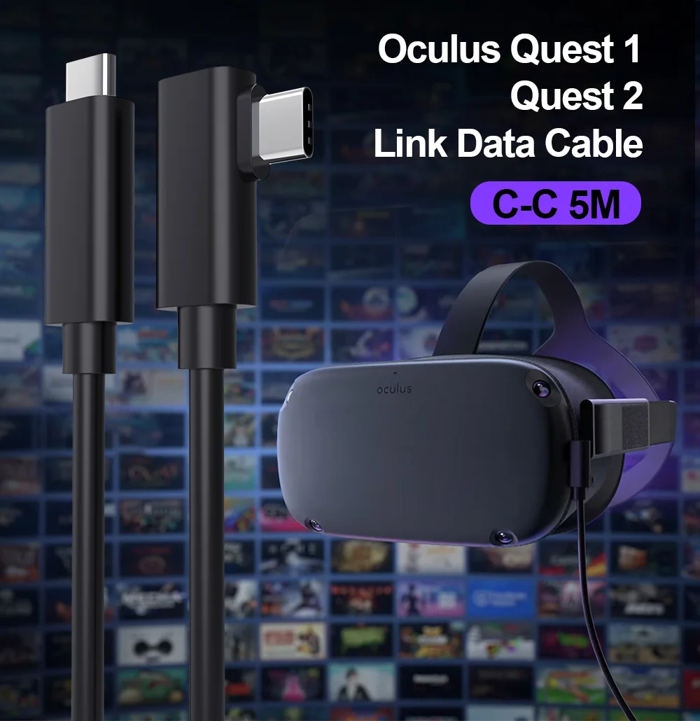 5 м 3 16 футов Очки виртуальной реальности vr кабель с разъемом usb type-c type c A-C игры очки для Oculus Quest 2 Ссылка