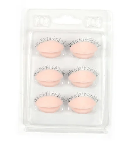 3 pairs/set Replacement Eyelid For Mannequin head, Interchangeable Eyelid With lashes
