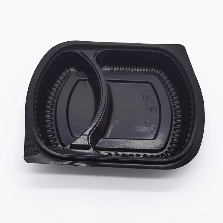 Cheap price eco-friendly plastic restaurant storage food box 2 compartment disposable plastic food containers