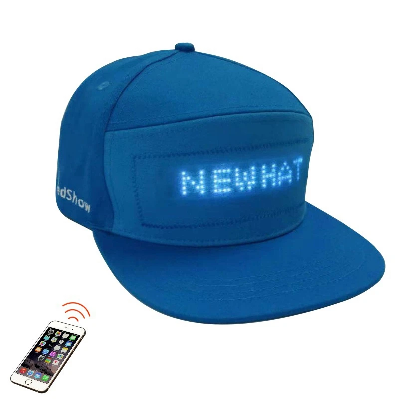 Factory Outlet Display Hats Smart APP Programmable LED Hat Customizable LOGO Party Gifts Festival Wholesale LED Hat Cap