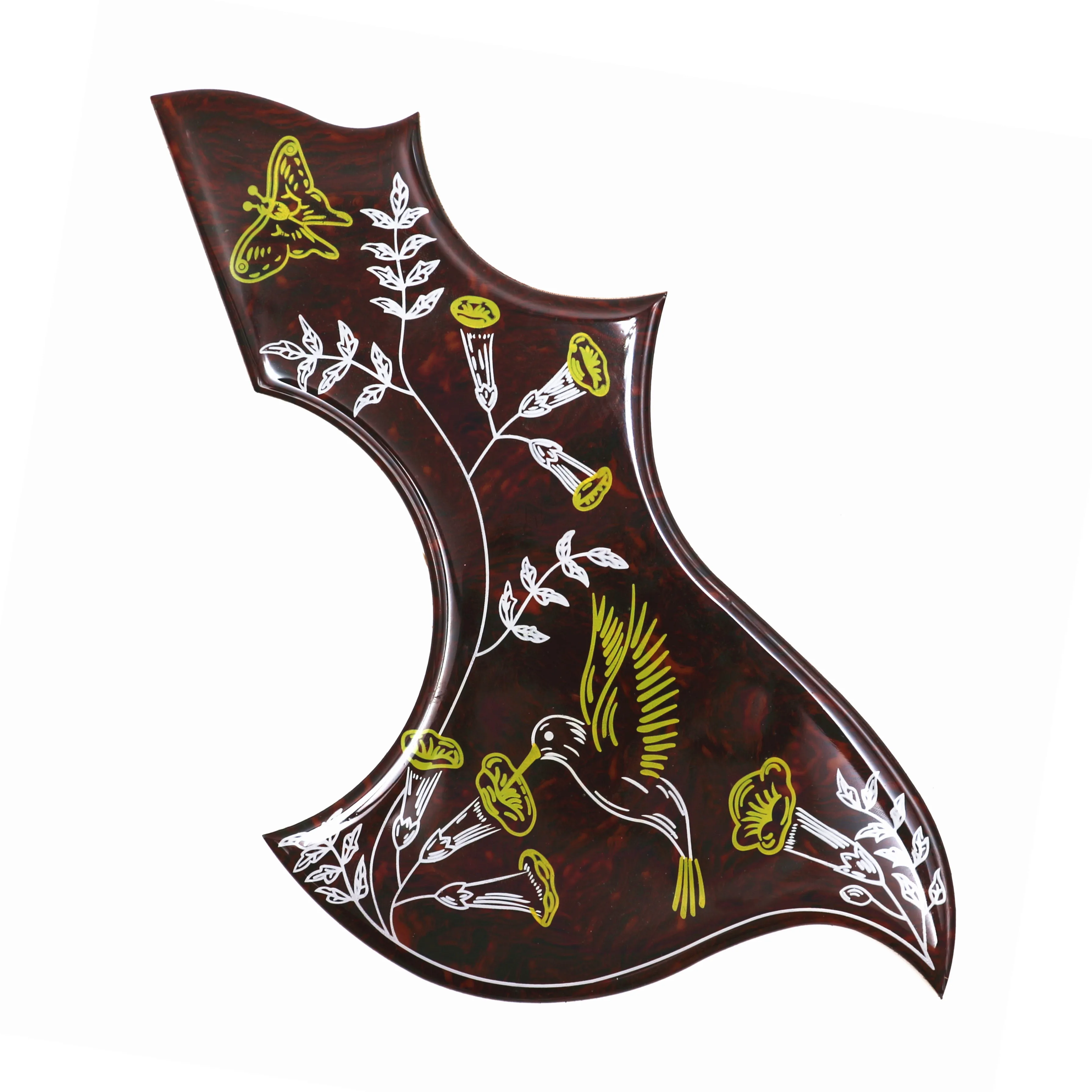 Humming bird Soft rubber Wood 40-43inch guitar Celluloid Tortoise color Source guitar pickguards manufacturer