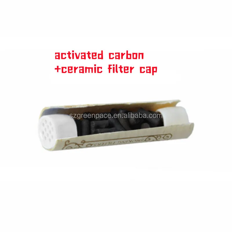 High quality activated carbon filter smoking accessories 8mm Ceramic cigarette filter tips 10pcs per pack
