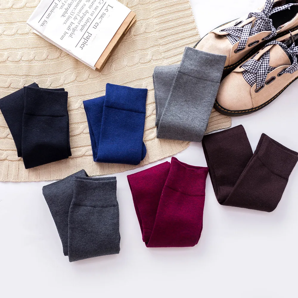 Custom Thigh High Socks Solid Color Women Wool Acrylic Over The Knee Long Polyester Socks For Girls