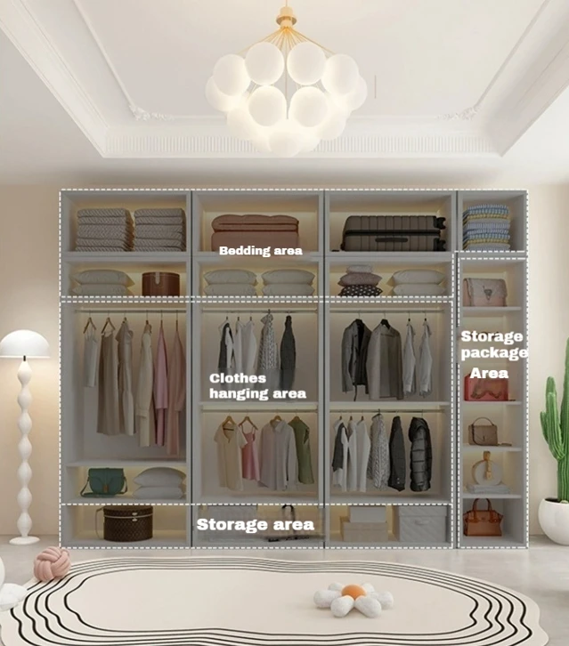 Wardrobe steel color wardrobe bedroom home iron art formaldehyde-free simple storage iron cabinet customizable