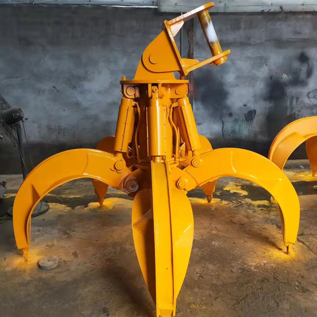 Excavator attachments steel scrap grabber Make Steel Scrap Yards hydraulic orange peel grapple