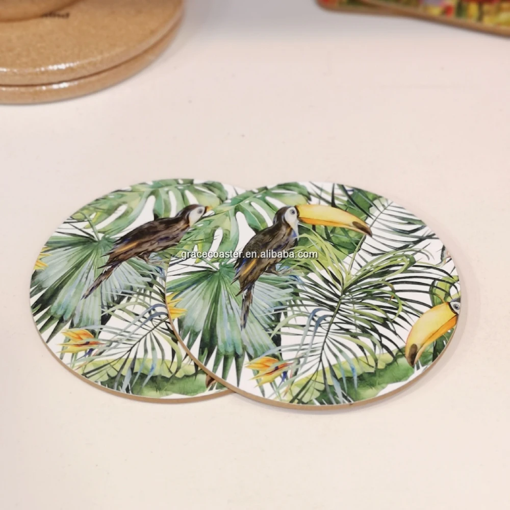 cheap cost custom wooden cork Coaster MDF coaster laminated drink beer coaster