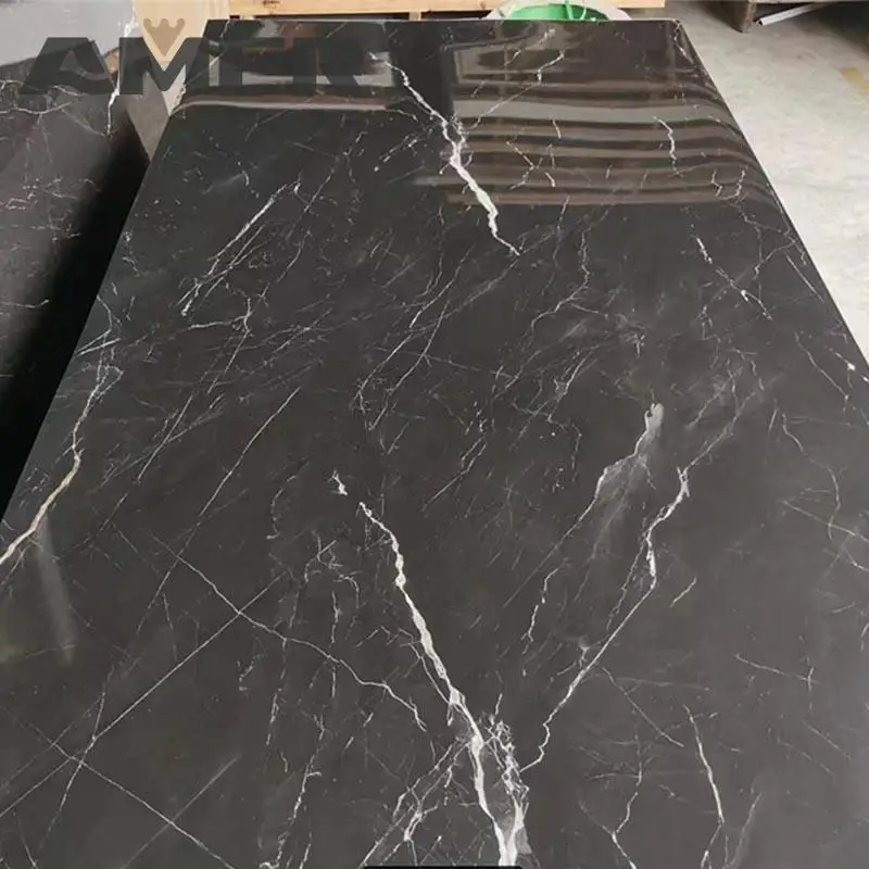 Pvc Material High Glossy Laminas De Pvc Marmolizadas Uv Marble 3mm Pvc Sheet carbon slate wall panels