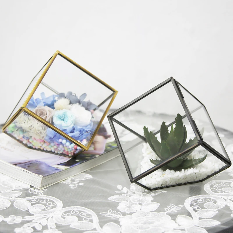 Трехмерные квадратные стеклянные подарочные коробки для теплиц, горшки для растений