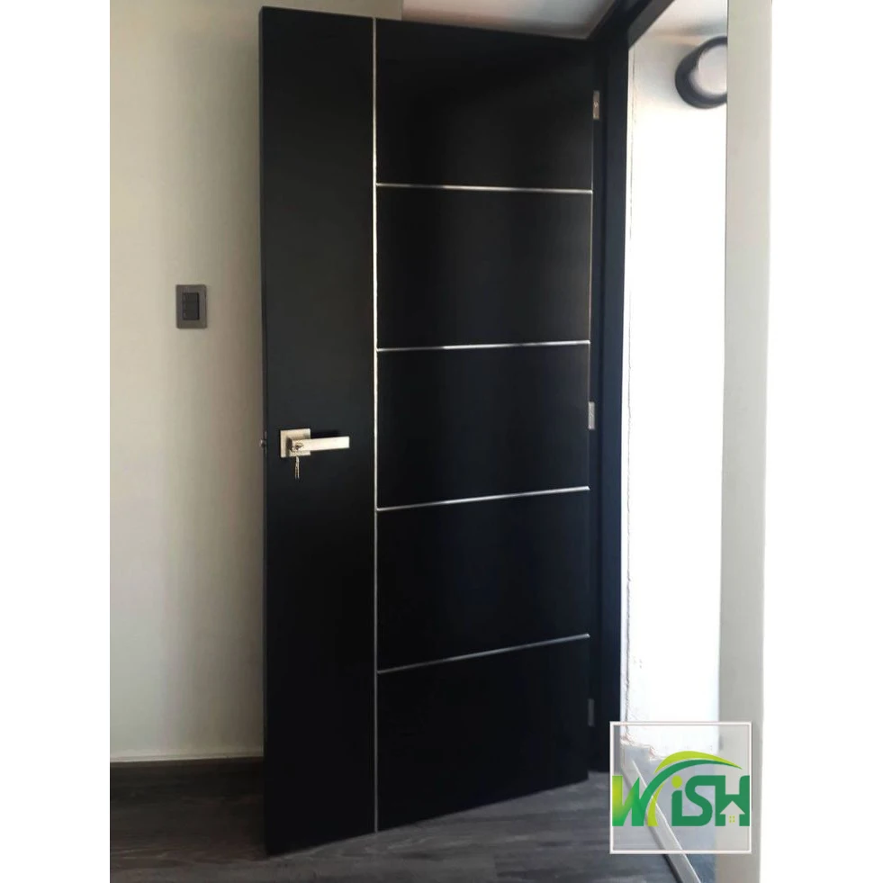 Wish MDF Solid Wood Internal Doors Top Quality Melamine Hotel Door House Interior Wooden Doors for Bedroom