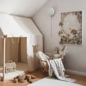 Asweets Balear House Kids Tent Teepee Tent Kids White Cotton Canvas Playhouse