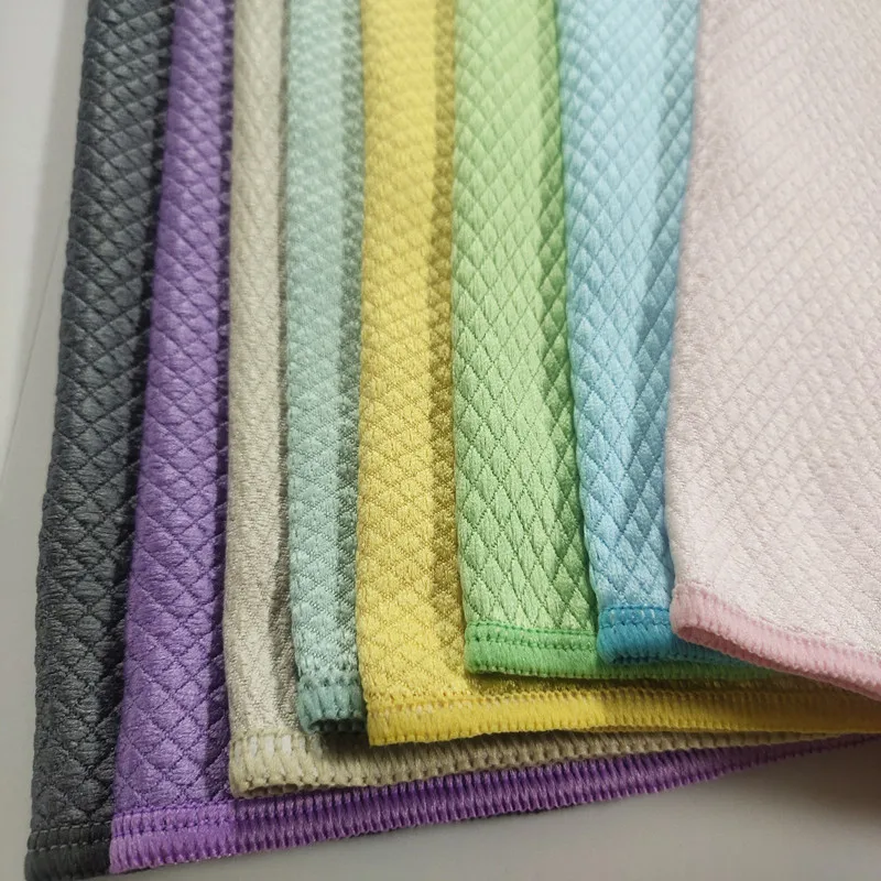 Best Absorption and Lint Free Microfiber Pearl Texture car Cleaning Cloth microfiber cleaning cloth for cleaning