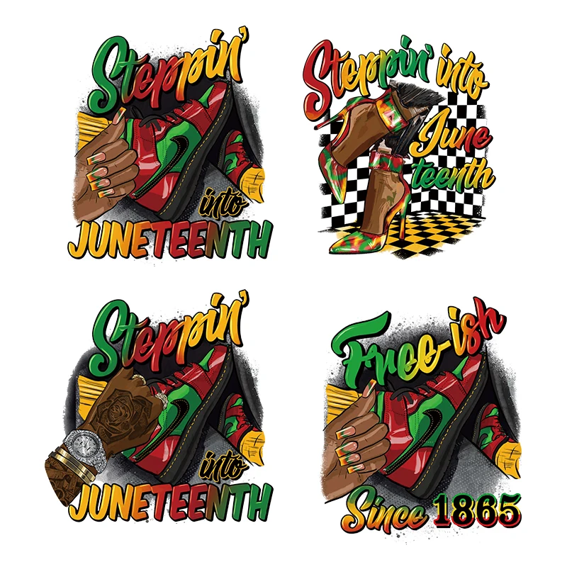 No MOQ wholesale juneteenth history 1865 iron on heat transfer designs dtf screen printing plastisol heat transfer for clothing