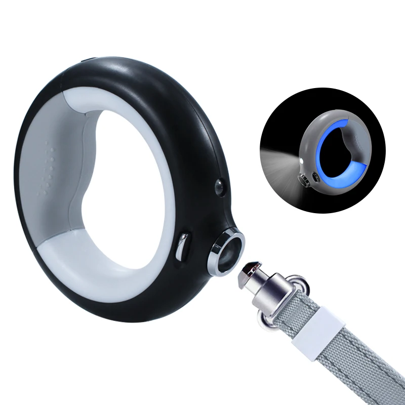 Smart Dog Leash with Multi-Color LED Lights USB Charger Leash Dog Training Retractable Leash Glowing Flashing