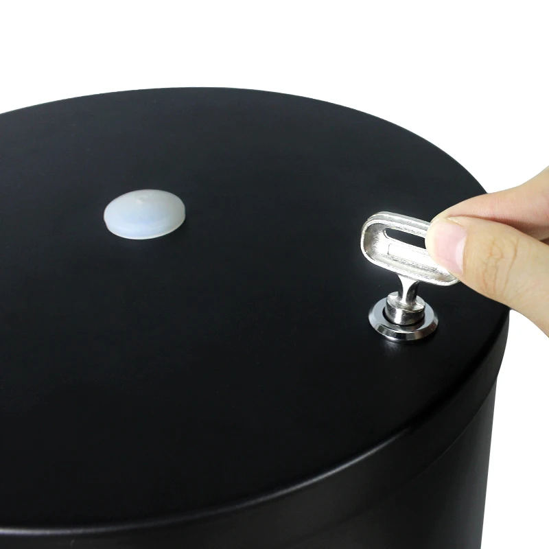 Factory Direct Sale Galvanized Iron  Floor Standing Ashtray  Black Wipe Dispenser Trash Can for Gym