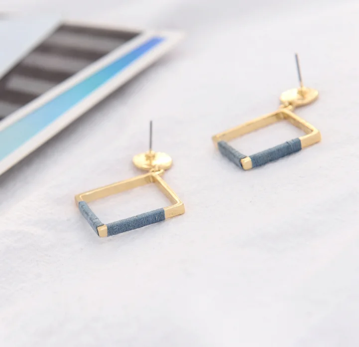 Retro Thick Heavy Block Earring Titanium Steel Geometric Earrings for Women 2021 hypoallergenic earrings minimalist