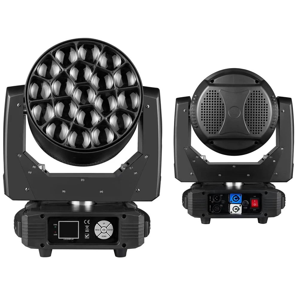 Lyre лучевая светодиодная Подвижная головка K10 Big Bee Eyes 19X15W Rgbw Quad 4 в 1 Dmx Промывочное сценическое освещение для Dj оборудование