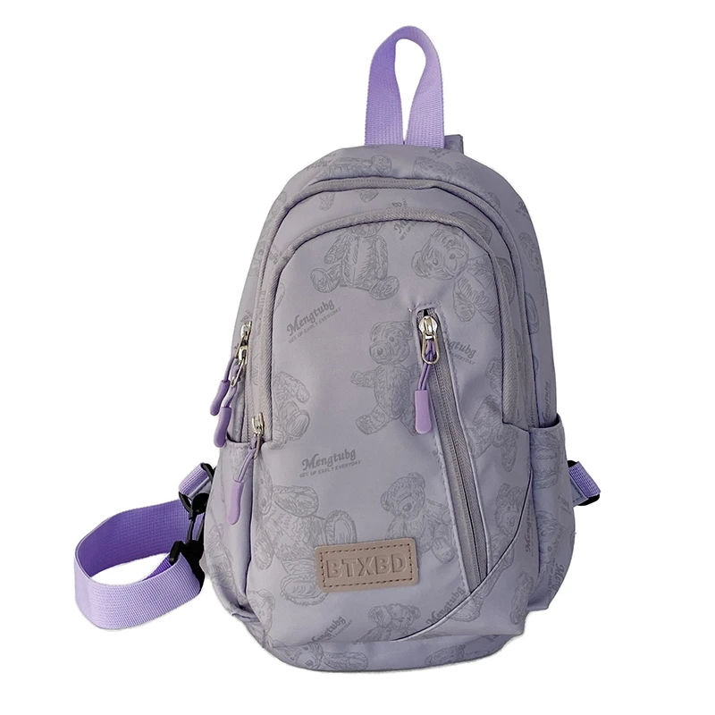Cute bear print casual bag niche sports broadband student chest bag
