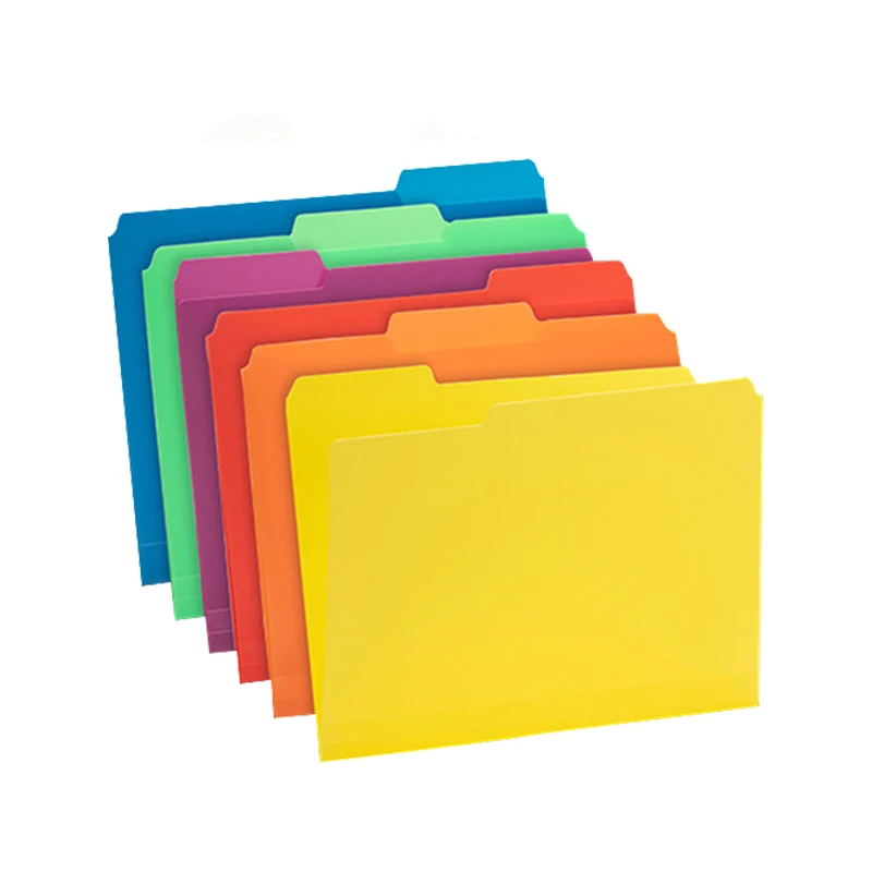 Hot Custom Office School Classic Letter Size Paper Document PP Manila File Folder Wholesale  with Tabs Design