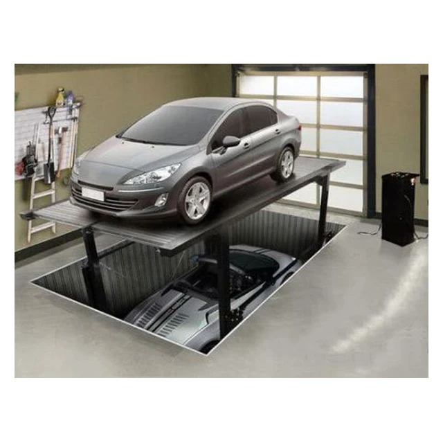 2 level simple pit car parking lift system for home resident and commercial underground car parking garage equipment