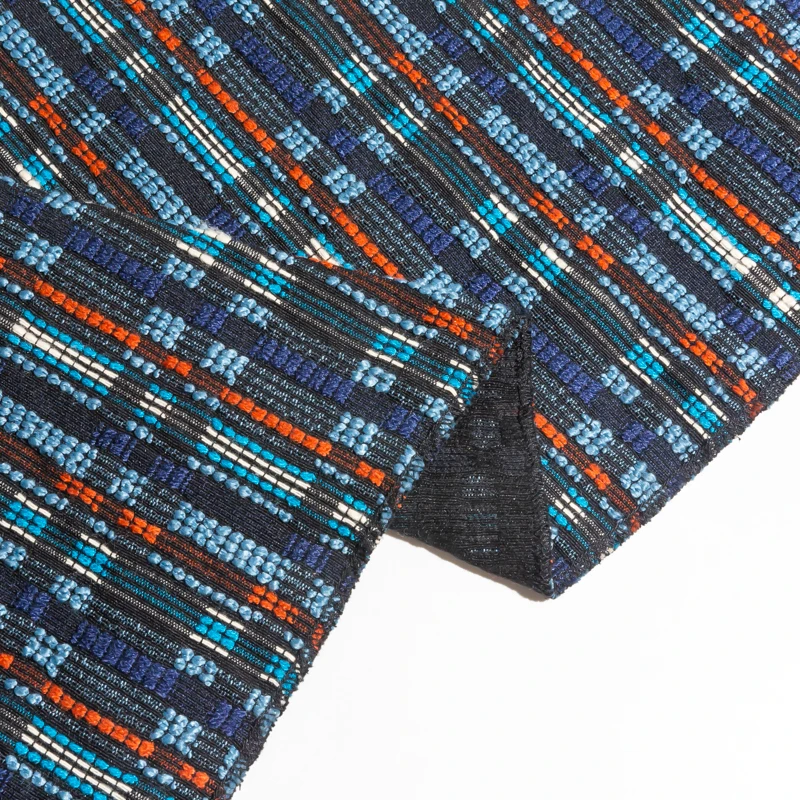 KEER Factory Custom TMQJ1304 Women Dress Yarn Dyed Lurex Clothing Manufacturer Nylon Jacquard Fabric