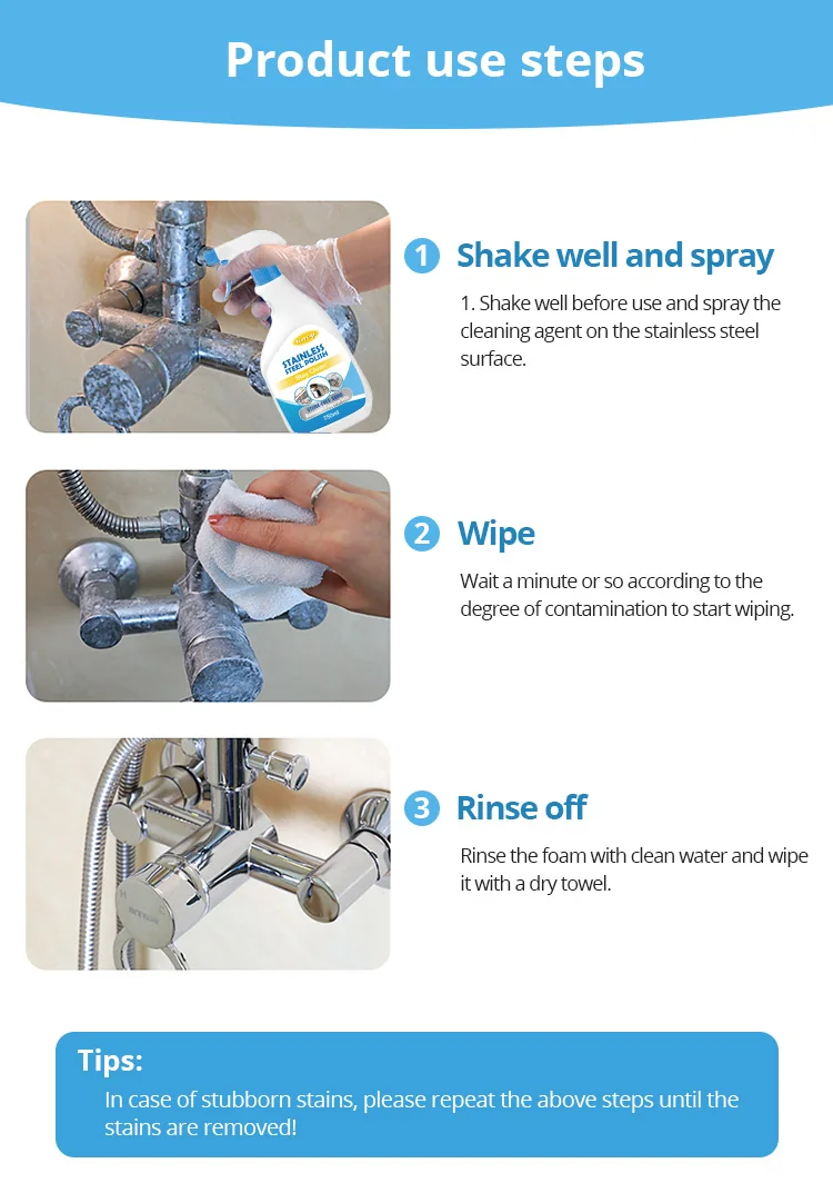 Hot Sale Multifunction Descaling Metal Washing Spray Cleaner Fast Decontamination Stainless Steel Cleaning Spray