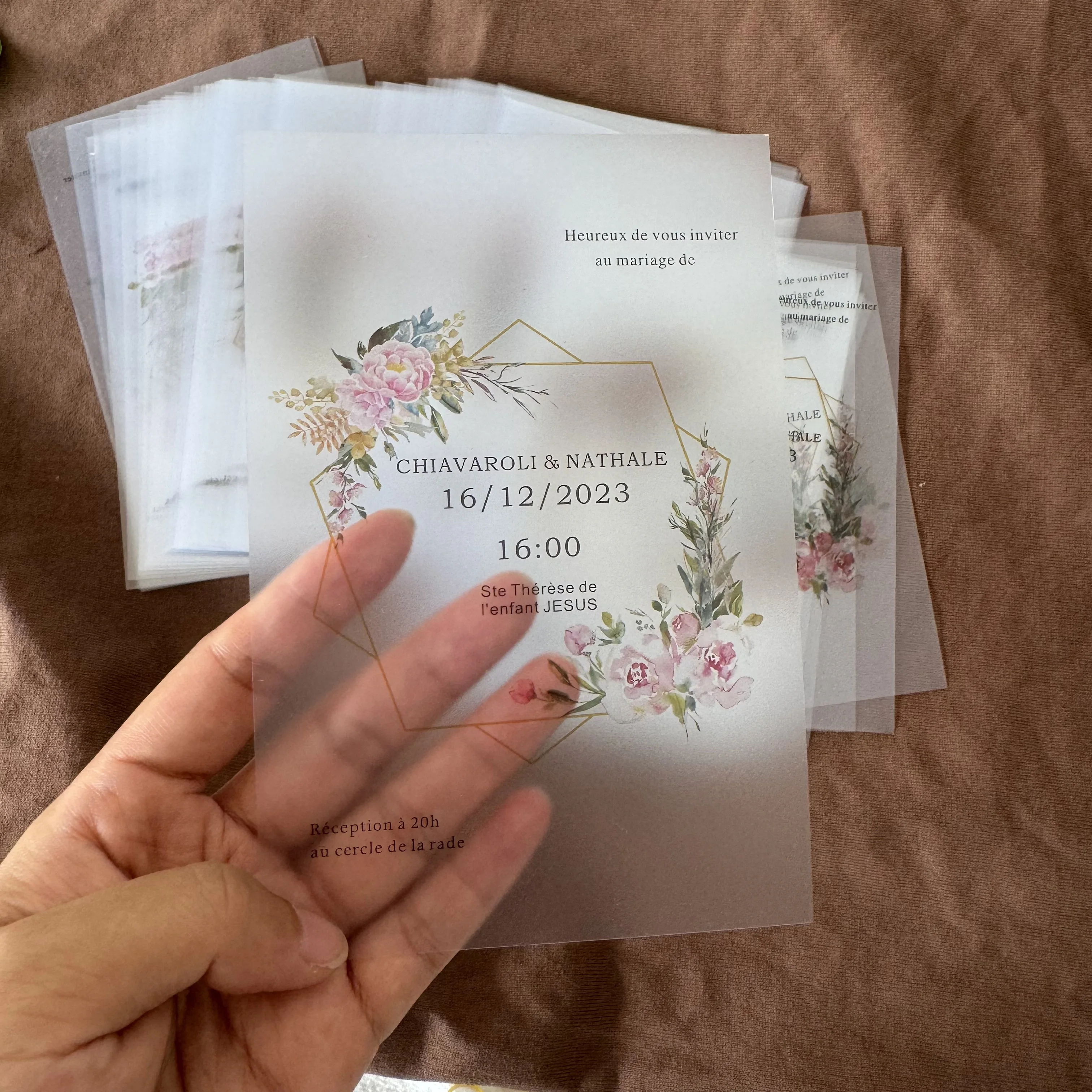 Wholesale Customized Printed Acrylic Thank You Cards/Invitation Cards