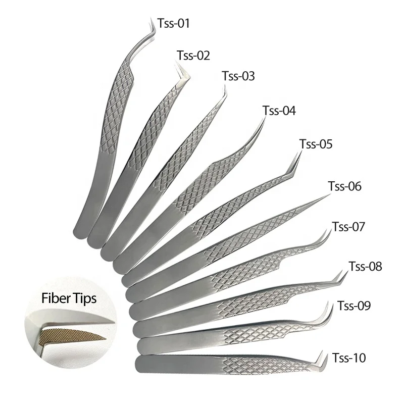 Drop-shipping Fiber Tip Tweezer Volume Fan Eyelash Tools Custom Lash Tweezers Fiber Tip Isolation Eyelash Tweezers