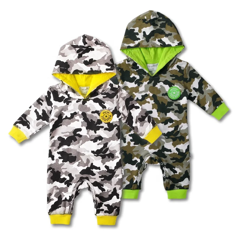 Petelulu Long Sleeve Warm Cotton Baby Boy Clothes Autumn Winter Romper Newborn Overall With Hooded