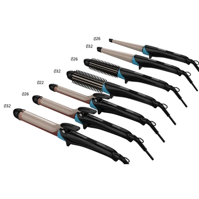 Mesky New Hair Curler Set With 6 Size Barrel Head 450F For Private Label Fast Heating Iron Wand