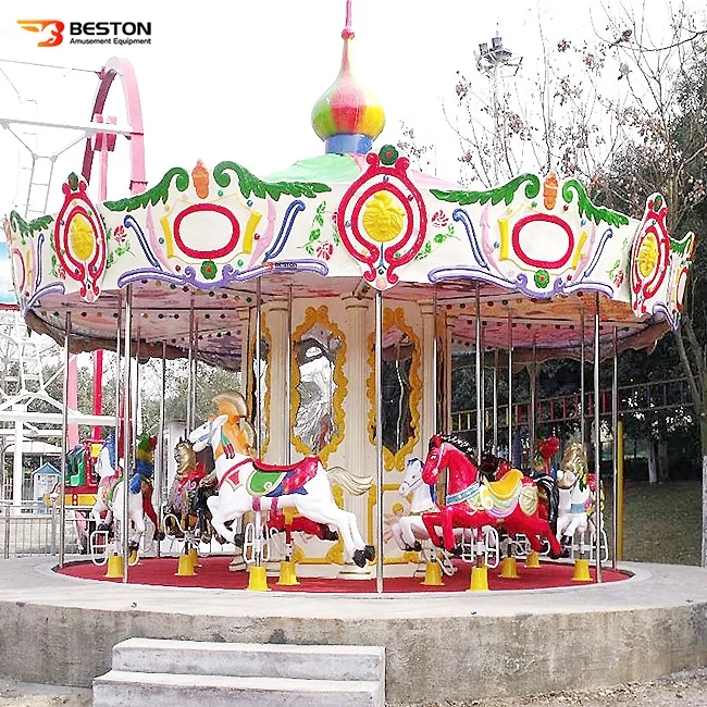 Beston Outdoor Amusement Equipment Amusement Park Rides Luxury Kids Carousel For Sale