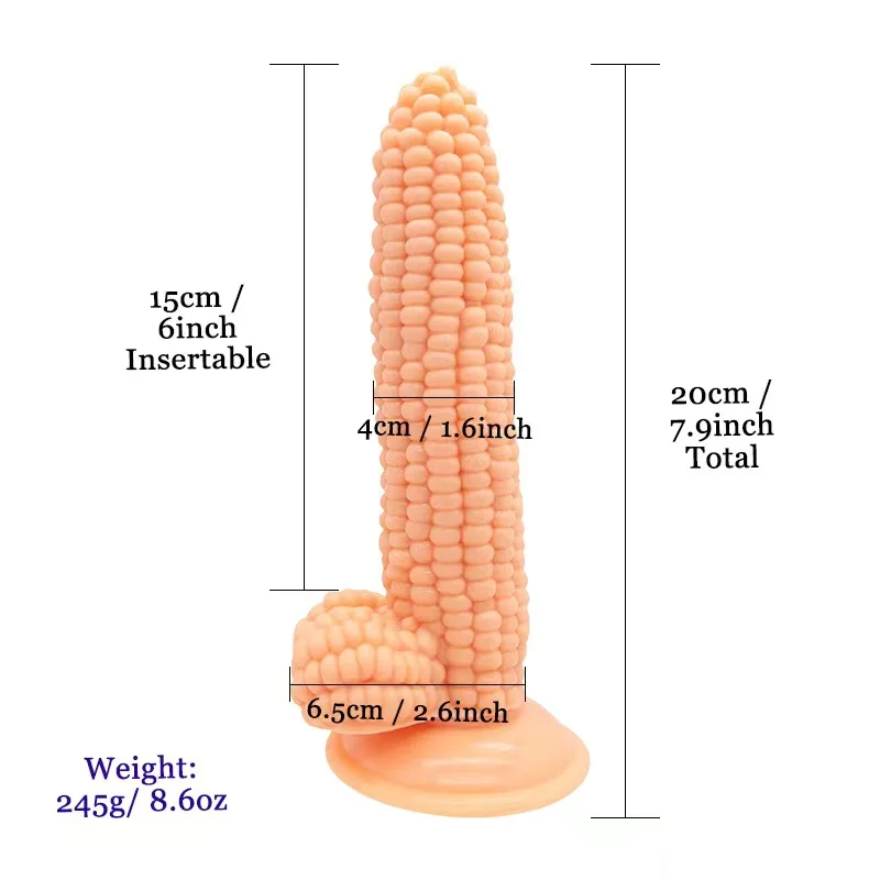 Hot Sales Lifelike Fruit Corn Crystal Dildo Jelly Dildo Realistic With Medical Pvc Material Black Dildo Anal Plug Toys