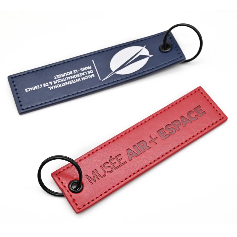 PU Tag Custom Logo Leather Holder Gift Jet Tags Motorcycle Car Accessories Key Rings Leather Keychains For Luggage Bag