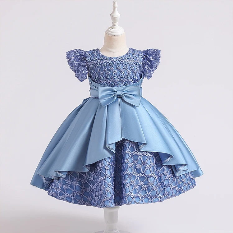Summer Latest Western Pattern Design Party Wedding Wear Kid Children Girl Dress Beautiful Dresses