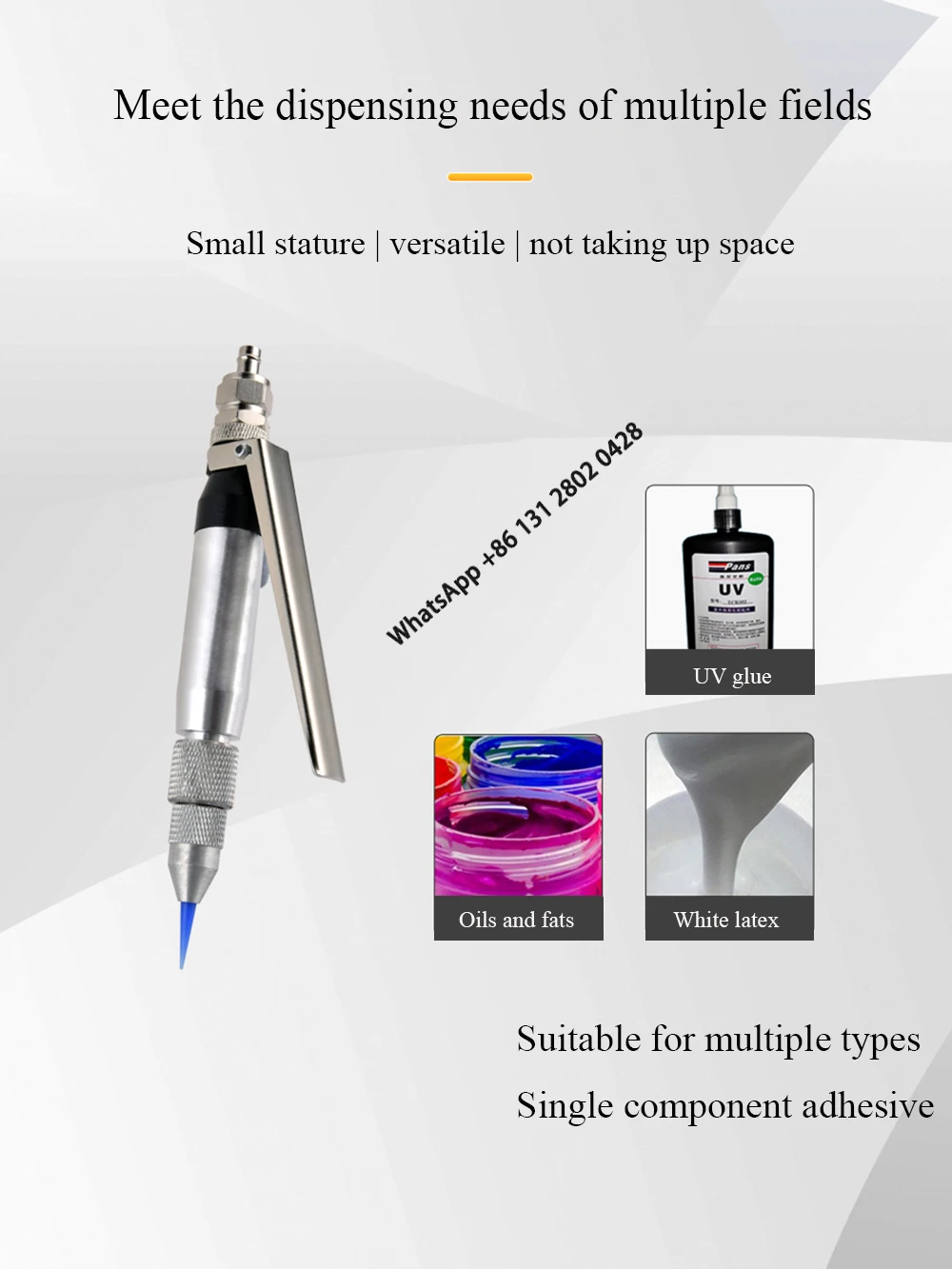 YS-10 11 Single Liquid Glue Gun Pneumatic Glue Valve Dispensing Pen Small Flow Rate Portable Manual Dispensing Valve Glue