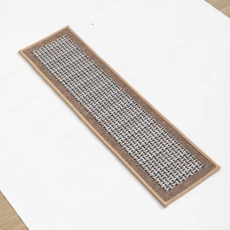 Non-Slip Indoor Carpet Stair Treads 8x30 Inch Adhesive Runner for Wooden Steps Rubber Woven Material for Door or Room Travel