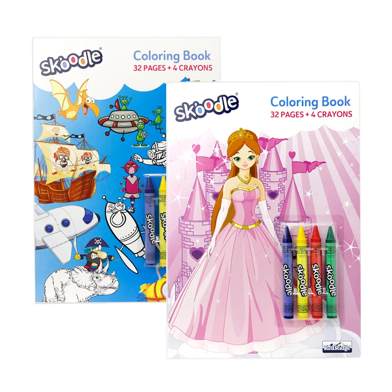 Принцесса пользовательский дизайн печать с 4 мелками для детей взрослых английский мультфильм раскраска