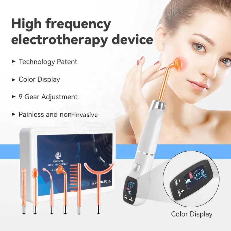 Touch screen 6 in 1 Electrode Ozone Tubes Hair light therapy Face Massager Argon Device High Frequency Facial Wand machine