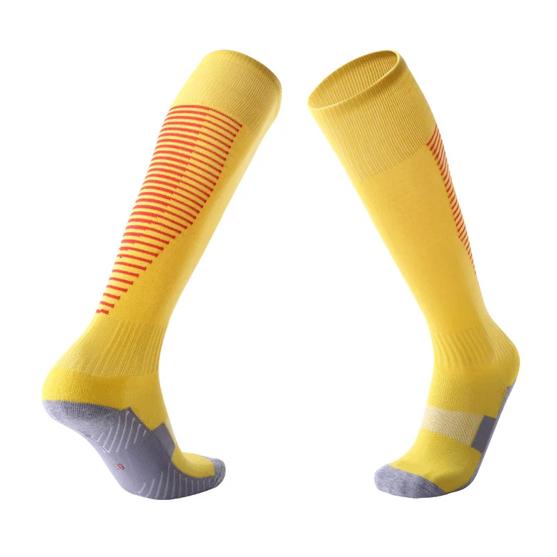 Anti-slip knee football socks thickened towel bottom stockings sweat resistant sport socks for adult /children