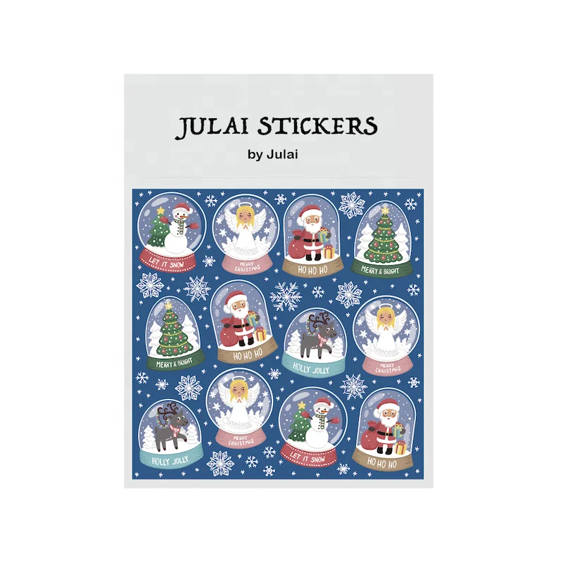 Kawaii Stickers For Gift Packaging Colorful Die Cut Adhesive Sticker Sheet For Christmas Decorations Journal Scrapbooking Album