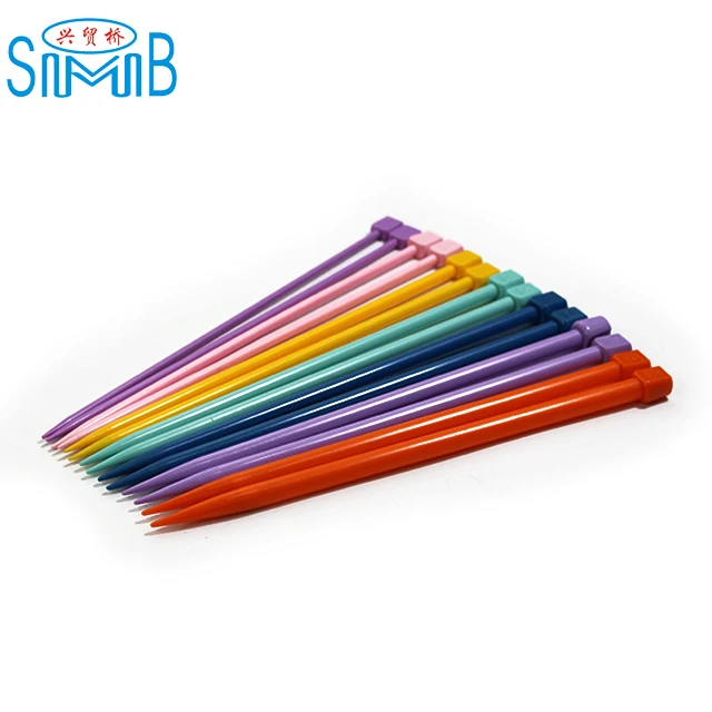 popular hotsale 25cm single point plastic knitting needles 4.0mm-10.0mm set knitting tools