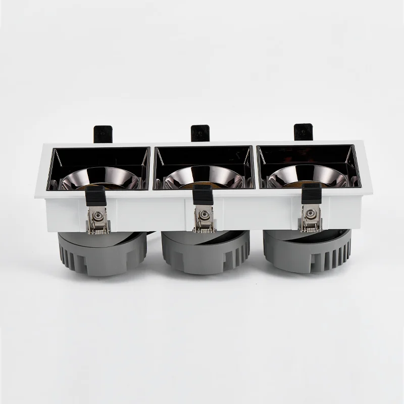 Ceiling Recessed Led Downlight Square Cob Single Twin Triple Grille Led Light Double Downlight 12w 7w Led Square Downlight