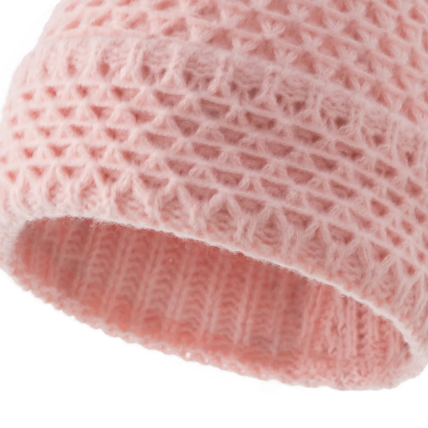 Custom New Fashion pompon ball waffle knit Knitted winter hat beanies hats with label hats wholesale